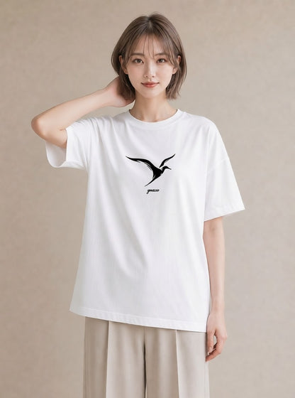 プリントTシャツ レディース 折り鶴 折り紙 ナチュラル アンティーク イラスト 抜け感 カジュアルコーデ 買い物 白T