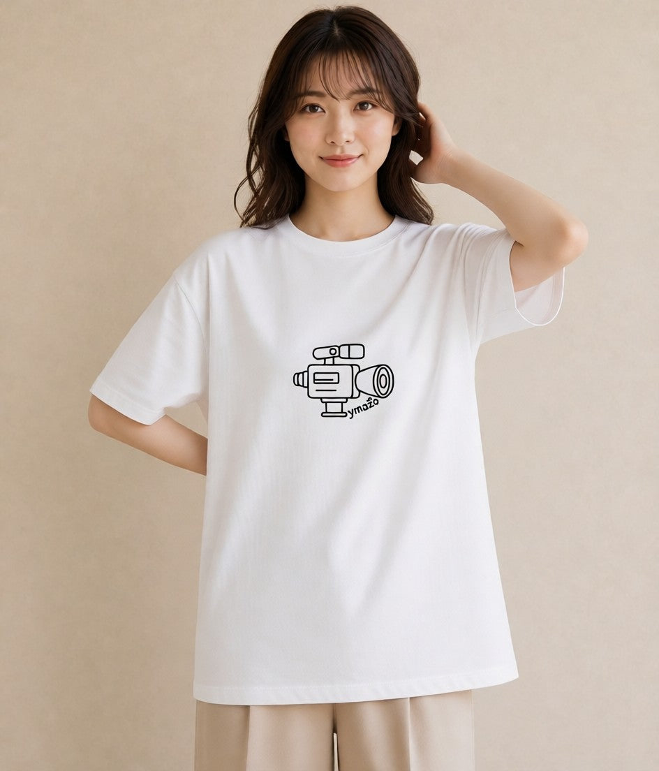 グラフィックTシャツ レディース カメラ フィルムカメラ レトロカメラ イラスト ユニーク デート 帰省 白T