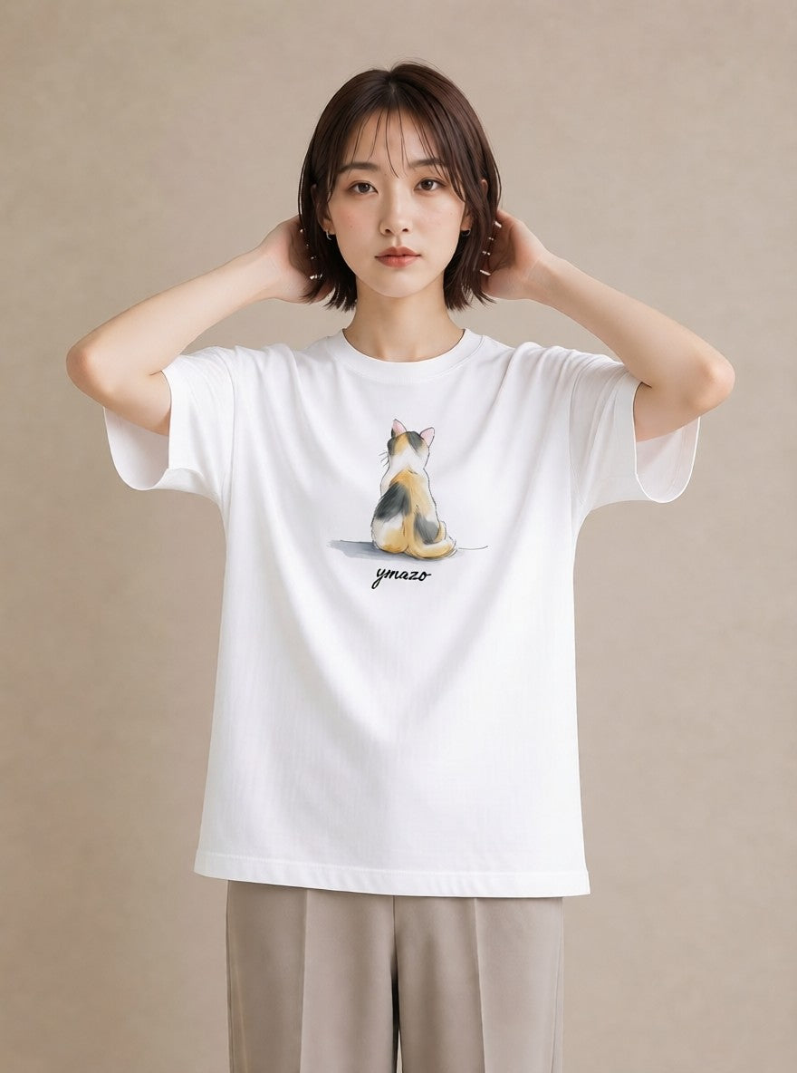 プリントTシャツ レディース シャム柄 猫 ねこ イラスト 北欧風 秋コーデ おしゃれギフト 白T