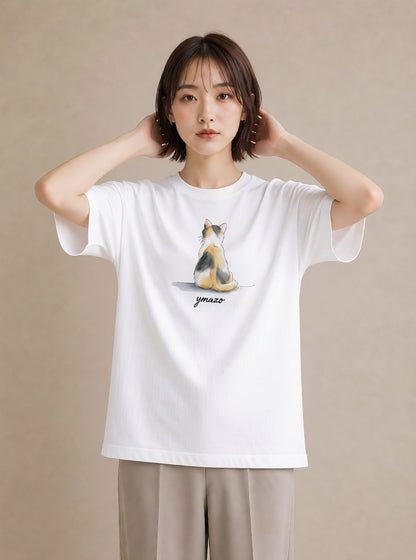 プリントTシャツ レディース シャム柄 猫 ねこ イラスト 北欧風 秋コーデ おしゃれギフト 白T