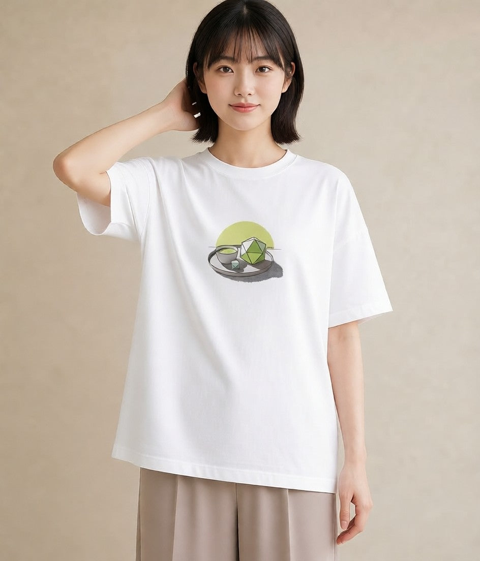 プリントTシャツ レディース 抹茶 食べ物 フード イラスト 北欧風 ビーチ デイリーウェア 白T