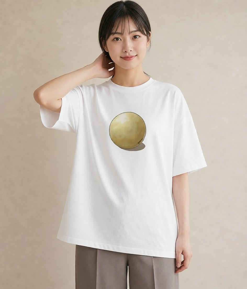 半袖Tシャツ レディース おにぎり 食べ物 フード イラスト 水彩風 綿100 デート 白T
