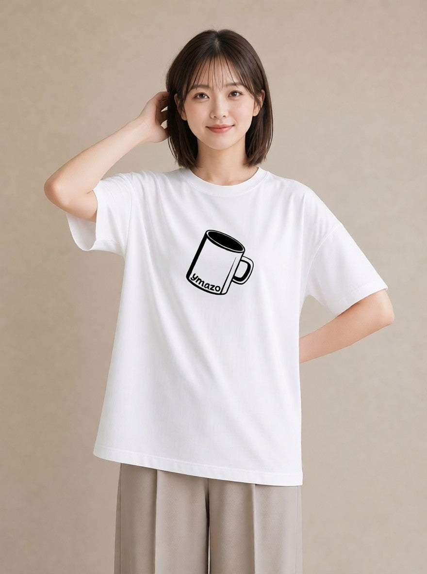 デザインTシャツ レディース コーヒー カフェ 珈琲 イラスト シンプル 女性 旅行用 白T