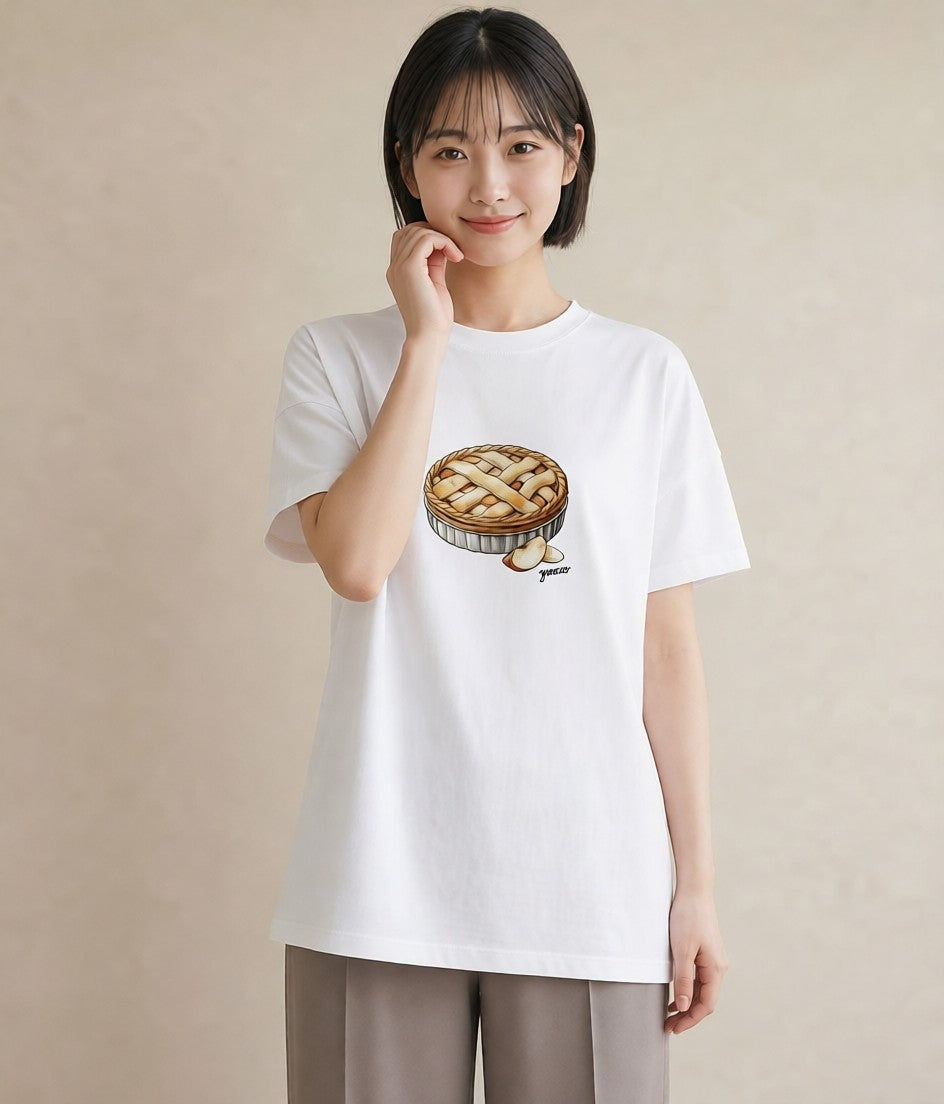 デザインTシャツ レディース クロワッサン 食べ物 フード イラスト 旅行コーデ ママ カフェ服 白T