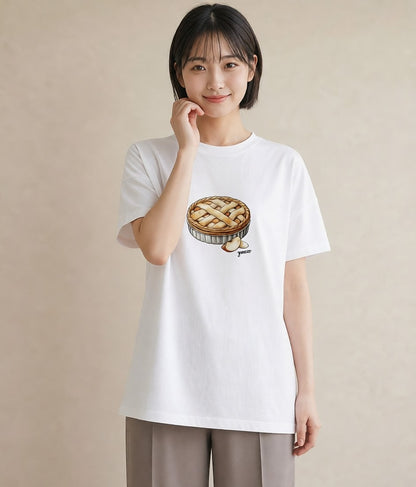 デザインTシャツ レディース クロワッサン 食べ物 フード イラスト 旅行コーデ ママ カフェ服 白T
