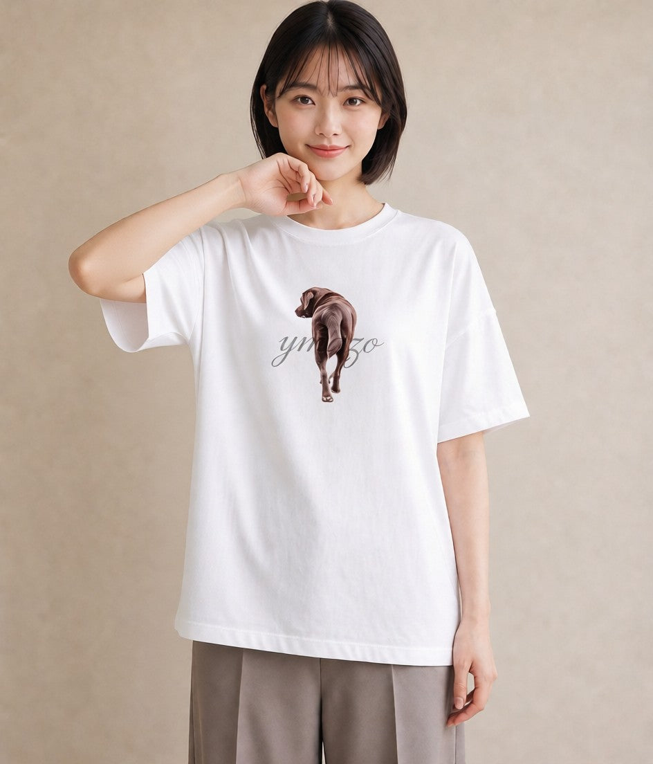 グラフィックTシャツ レディース しっぽ 猫 ねこ イラスト 休日コーデ デイリーウェア 休日 白T