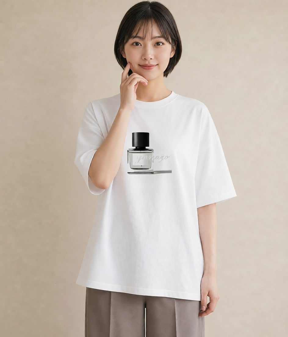 Tシャツ レディース 香水 香水瓶 パフューム イラスト ルームウェア ギフト 白T