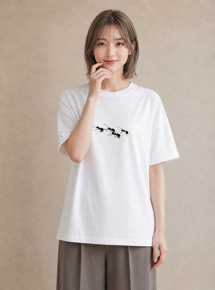 Tシャツ レディース アリ 昆虫 虫 イラスト 水彩風 誕生日プレゼント 綿100 白T