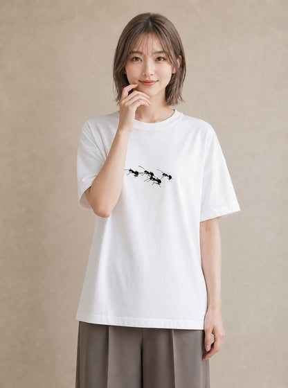 Tシャツ レディース アリ 昆虫 虫 イラスト 水彩風 誕生日プレゼント 綿100 白T