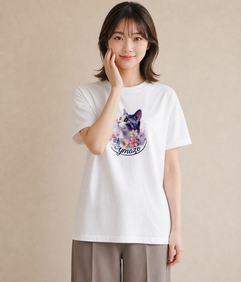 プリントTシャツ レディース 猫の手 猫 ねこ イラスト 手描き風 姉妹 送別ギフト 白T