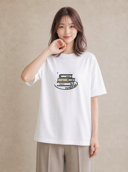 半袖Tシャツ レディース 本 読書 ブック イラスト 個性的 ギフト 母の日 白T