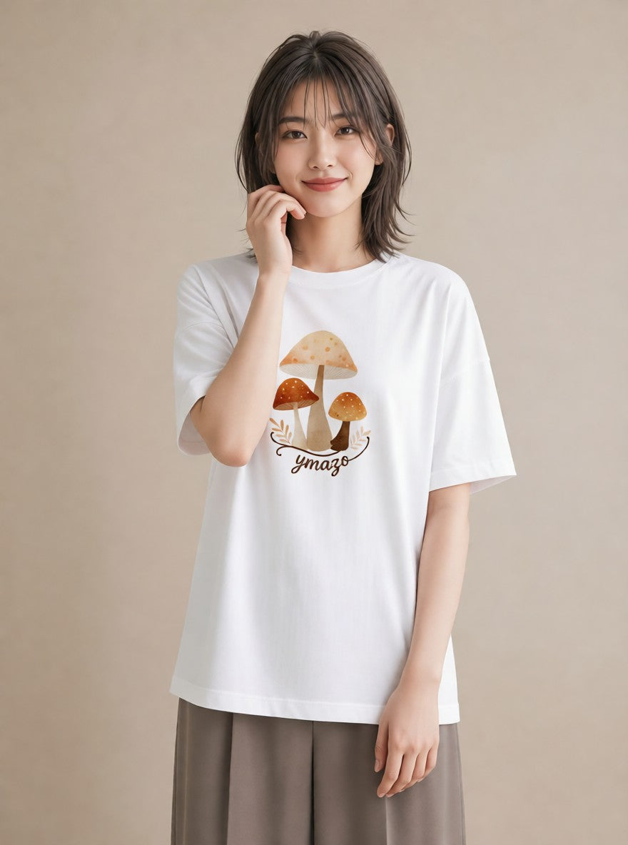 デザインTシャツ レディース どんぐり 植物 ボタニカル イラスト ゆるかわ 秋コーデ おしゃれギフト 白T
