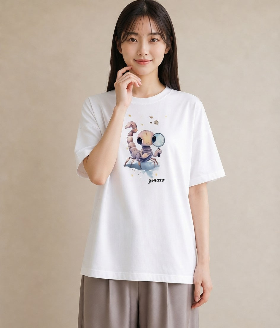 Tシャツ レディース 蠍座 星空 宇宙 イラスト お洒落 週末コーデ 敬老の日 白T