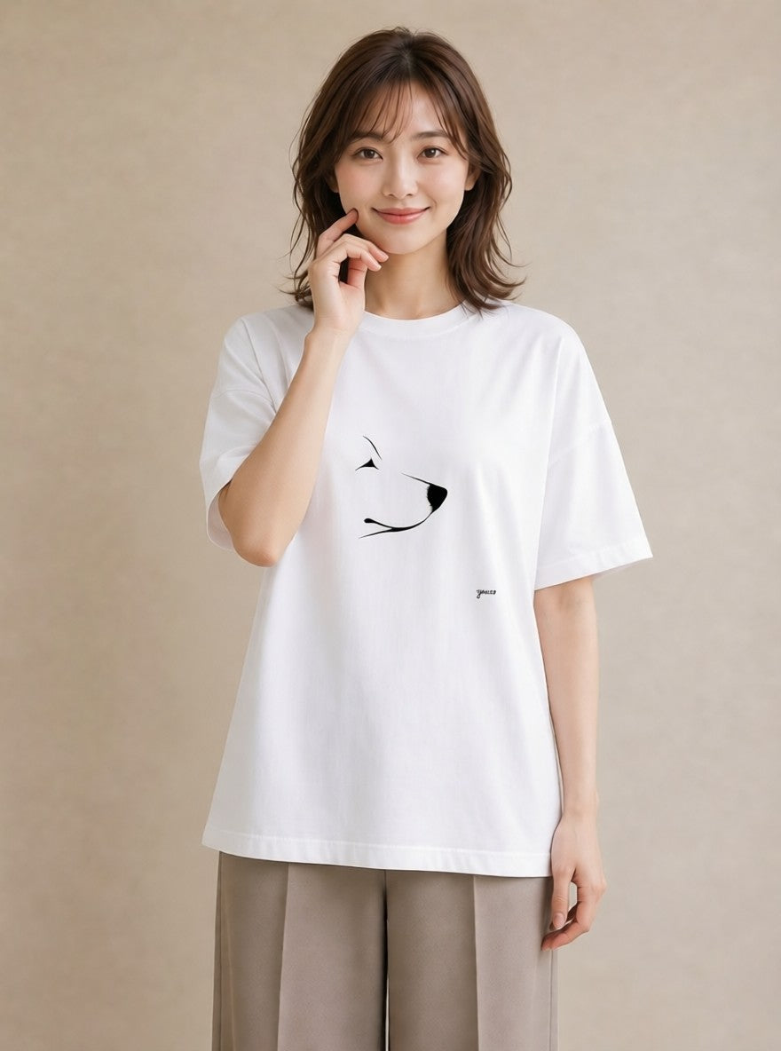 Tシャツ レディース 犬 いぬ わんこ イラスト 可愛い お揃い 親子 白T