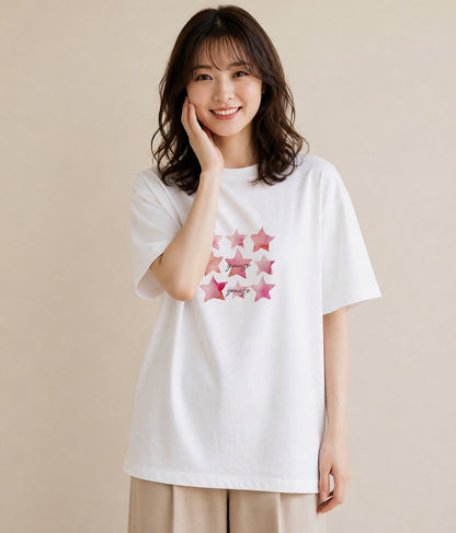 デザインTシャツ レディース 牡羊座 星空 宇宙 イラスト ゆるコーデ 親子 20代 白T