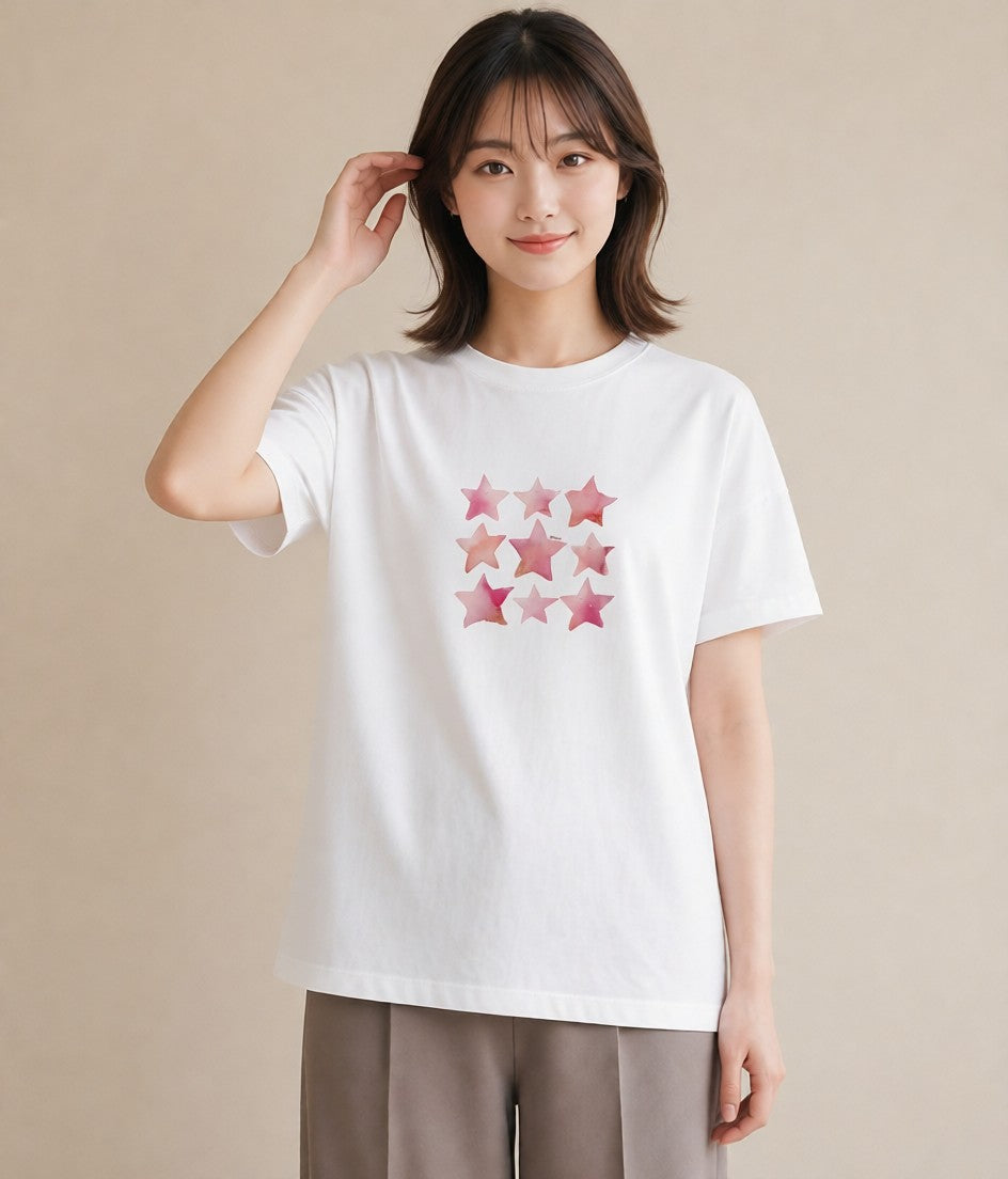 デザインTシャツ レディース 射手座 星空 宇宙 イラスト 公園 ママ 白T