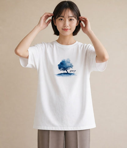 デザインTシャツ レディース 盆栽 植物 ボタニカル イラスト こなれ感 普段着 週末コーデ 白T