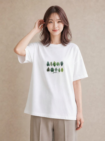 Tシャツ レディース モンステラ 植物 ボタニカル イラスト きれいめカジュアル 部屋着 女性向けギフト 白T