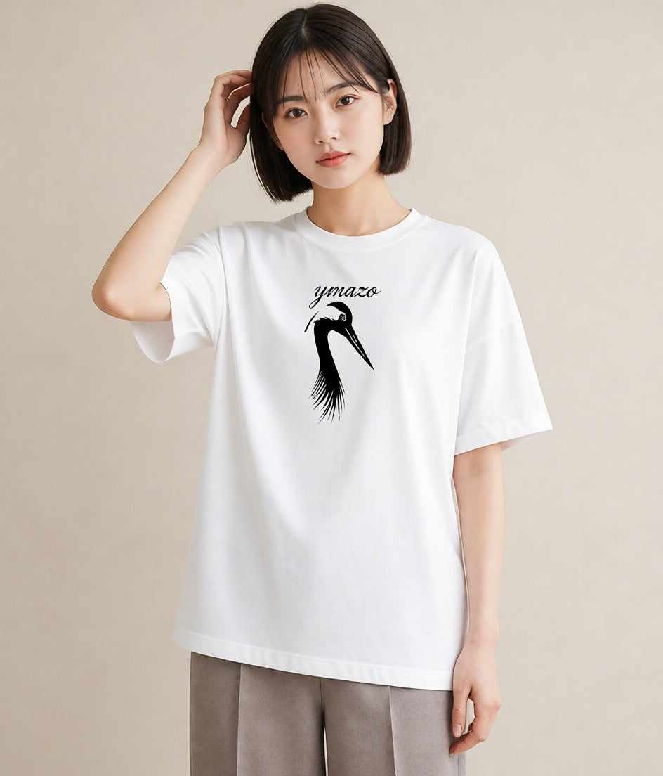 グラフィックTシャツ レディース 折り鶴 折り紙 ナチュラル アンティーク イラスト 北欧風 在宅 公園 白T