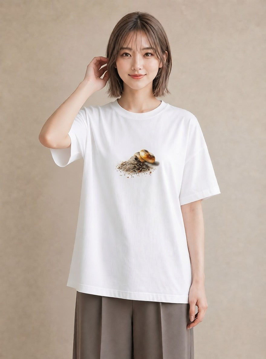 プリントTシャツ レディース ベーグル 食べ物 フード イラスト 親子 20代 白T