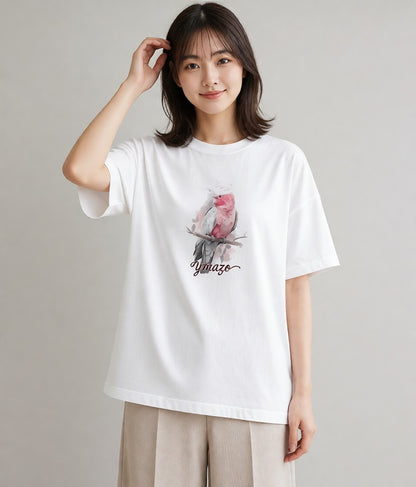 Tシャツ レディース オカメインコ ペット 動物 イラスト アート風 誕生日プレゼント 綿100 白T