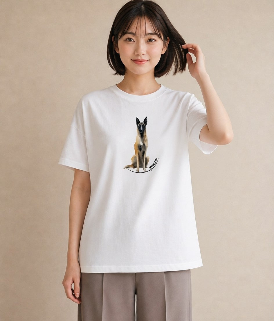 プリントTシャツ レディース 犬好き 犬 いぬ イラスト レイヤード 友達ギフト 白T