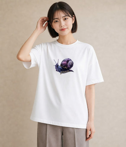 プリントTシャツ レディース ヤドカリ 海の生き物 海 イラスト シンプル 週末コーデ 敬老の日 白T