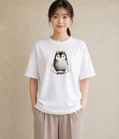 グラフィックTシャツ レディース ペンギン ぺんぎん 動物 アニマル イラスト きれいめカジュアル 秋コーデ おしゃれギフト 白T