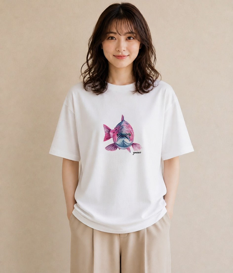 Tシャツ レディース ベタ ペット 動物 イラスト 抜け感 ママ カフェ服 白T