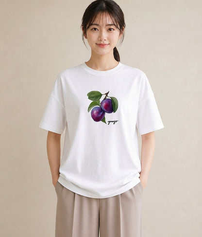 グラフィックTシャツ レディース さくらんぼ チェリー 食べ物 フード イラスト カフェコーデ 母娘コーデ 自分用 白T