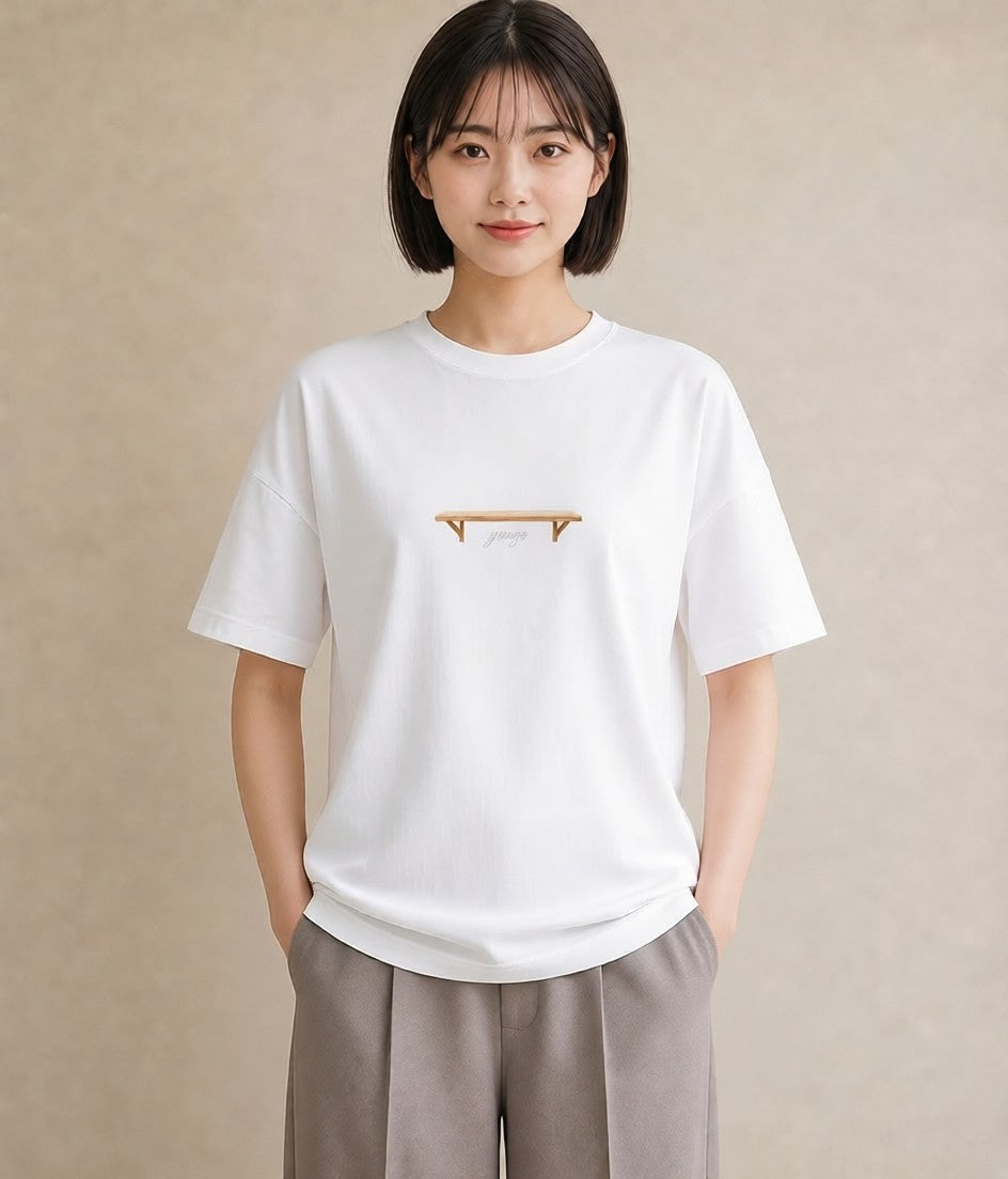 グラフィックTシャツ レディース 雨上がりのベンチ ベンチ ナチュラル アンティーク イラスト ボタニカル 誕生日プレゼント 綿100 白T