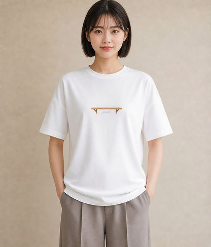 グラフィックTシャツ レディース 雨上がりのベンチ ベンチ ナチュラル アンティーク イラスト ボタニカル 誕生日プレゼント 綿100 白T