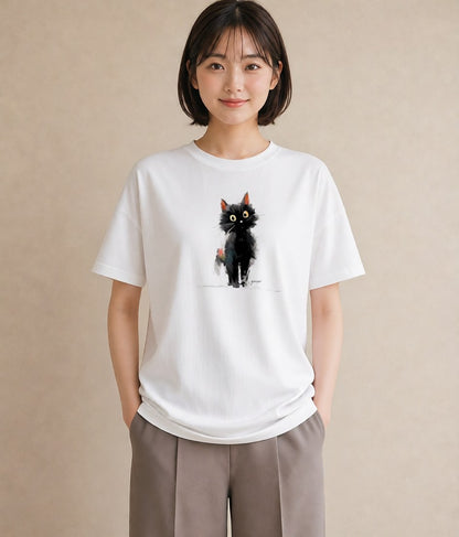 グラフィックTシャツ レディース ペルシャ 猫 ねこ イラスト お洒落 デート 帰省 白T