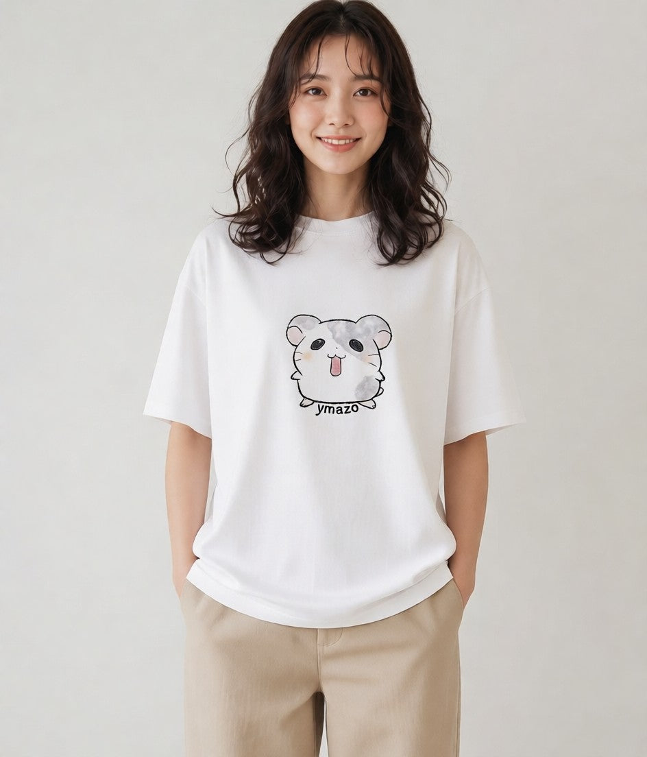 Tシャツ レディース ハムスター ペット 動物 イラスト 姉妹 送別ギフト 白T