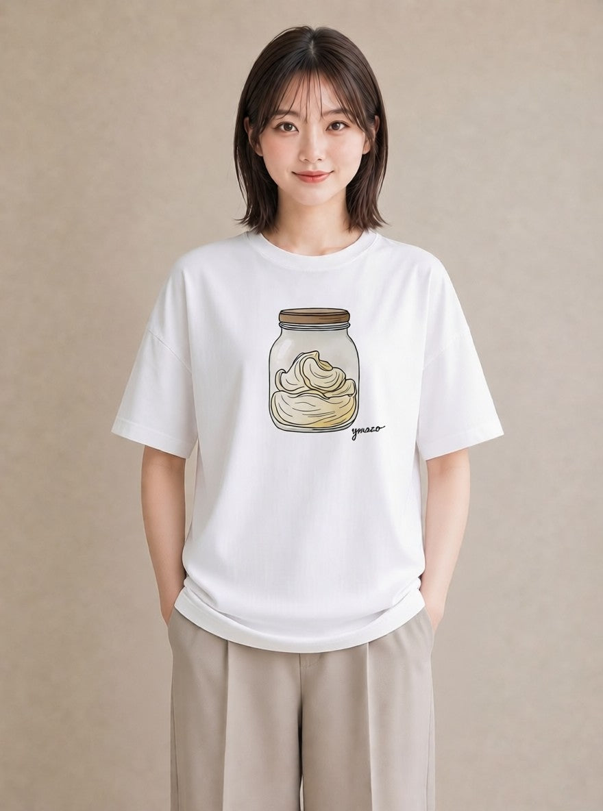 Tシャツ レディース あんみつ 食べ物 フード イラスト おしゃれギフト 社会人 白T