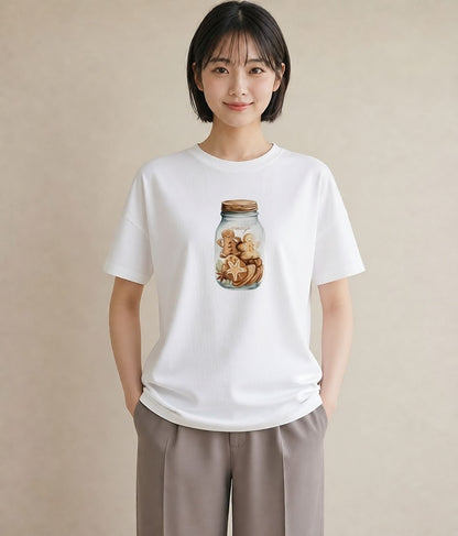 デザインTシャツ レディース ミルク 食べ物 フード イラスト 手描き風 敬老の日 ホワイトデー 白T