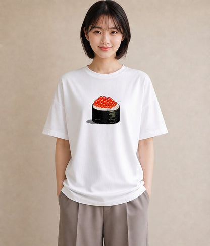 プリントTシャツ レディース お寿司 食べ物 フード イラスト ペアコーデ 秋コーデ 白T