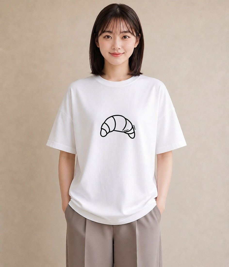 プリントTシャツ レディース パールピアス アクセサリー ナチュラル アンティーク イラスト アート風 ホワイトデー 春服 白T