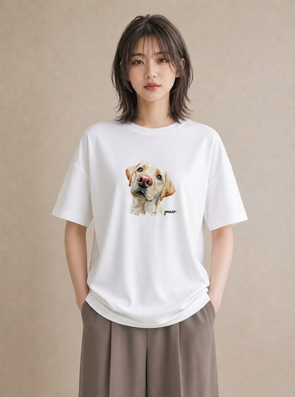 半袖Tシャツ レディース 保護犬 犬 いぬ イラスト 旅行コーデ 敬老の日 ホワイトデー 白T