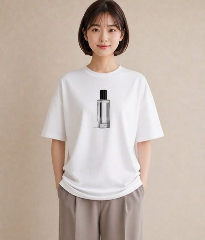 プリントTシャツ レディース 香水 香水瓶 パフューム イラスト ガーリー カフェ巡り 女子会 白T