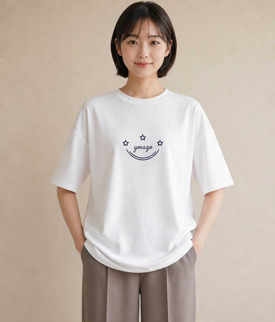 Tシャツ レディース 月と星 星空 ムーン イラスト ヴィンテージ風 通勤 在宅 白T