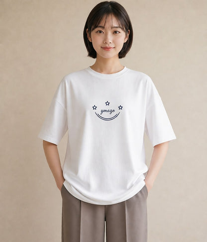 Tシャツ レディース 月と星 星空 ムーン イラスト ヴィンテージ風 通勤 在宅 白T