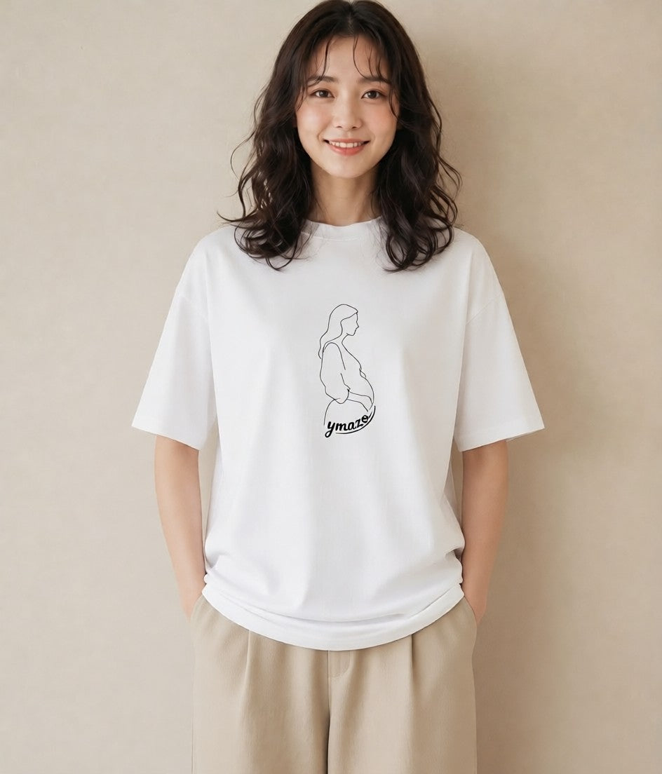 デザインTシャツ レディース 女の子 ガール 後ろ姿 イラスト 秋コーデ おしゃれギフト 白T