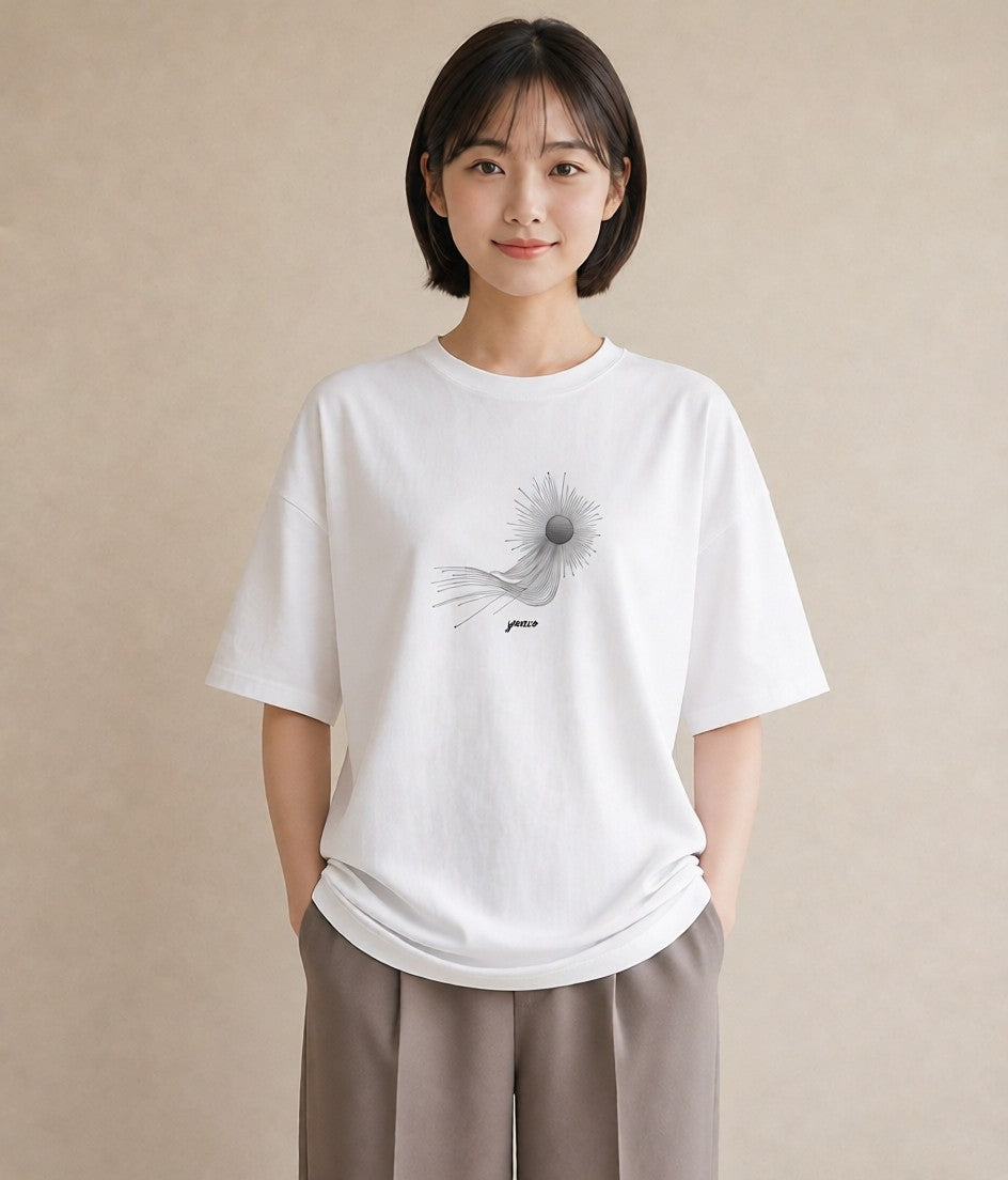 半袖Tシャツ レディース 海 リゾート 夏 イラスト ラフカジュアル カフェ服 クリスマス 白T