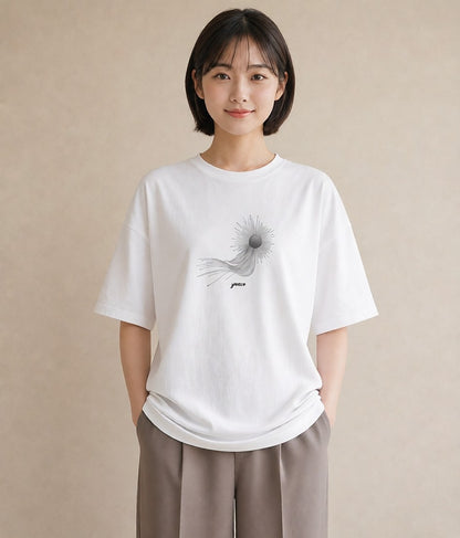 半袖Tシャツ レディース 海 リゾート 夏 イラスト ラフカジュアル カフェ服 クリスマス 白T