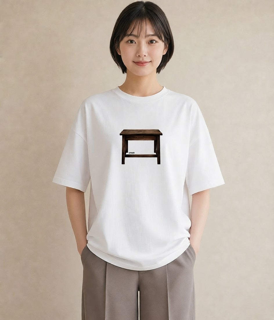 プリントTシャツ レディース 桟橋 水辺 波止場 ナチュラル アンティーク イラスト ガーリー 買い物 夏コーデ 白T