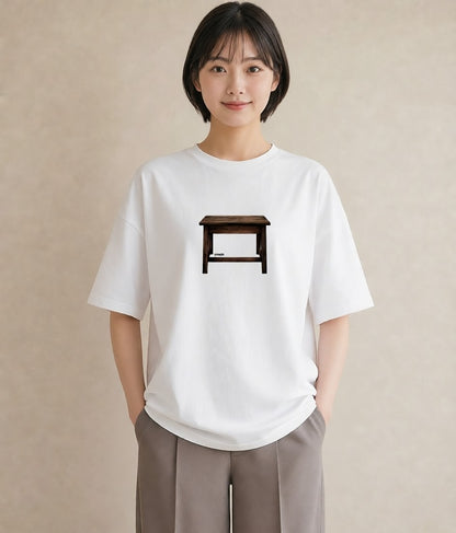 プリントTシャツ レディース 桟橋 水辺 波止場 ナチュラル アンティーク イラスト ガーリー 買い物 夏コーデ 白T