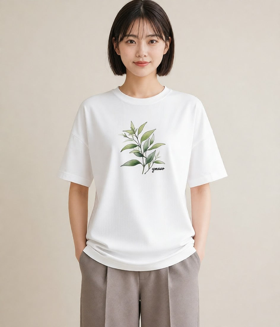Tシャツ レディース ハーブ 植物 ボタニカル イラスト 母娘コーデ 自分用 白T