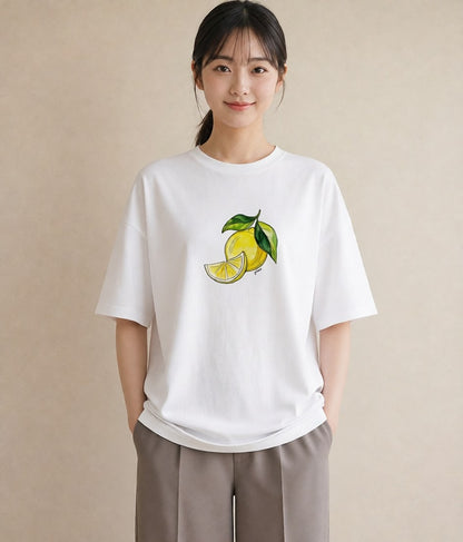 プリントTシャツ レディース アボカド 食べ物 フード イラスト 水彩風 在宅 公園 白T