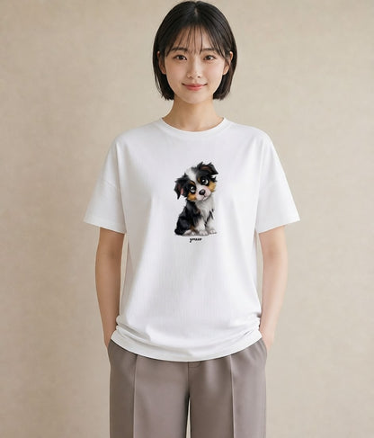 グラフィックTシャツ レディース わんこ 犬 いぬ イラスト 北欧風 旅行 母娘コーデ 白T